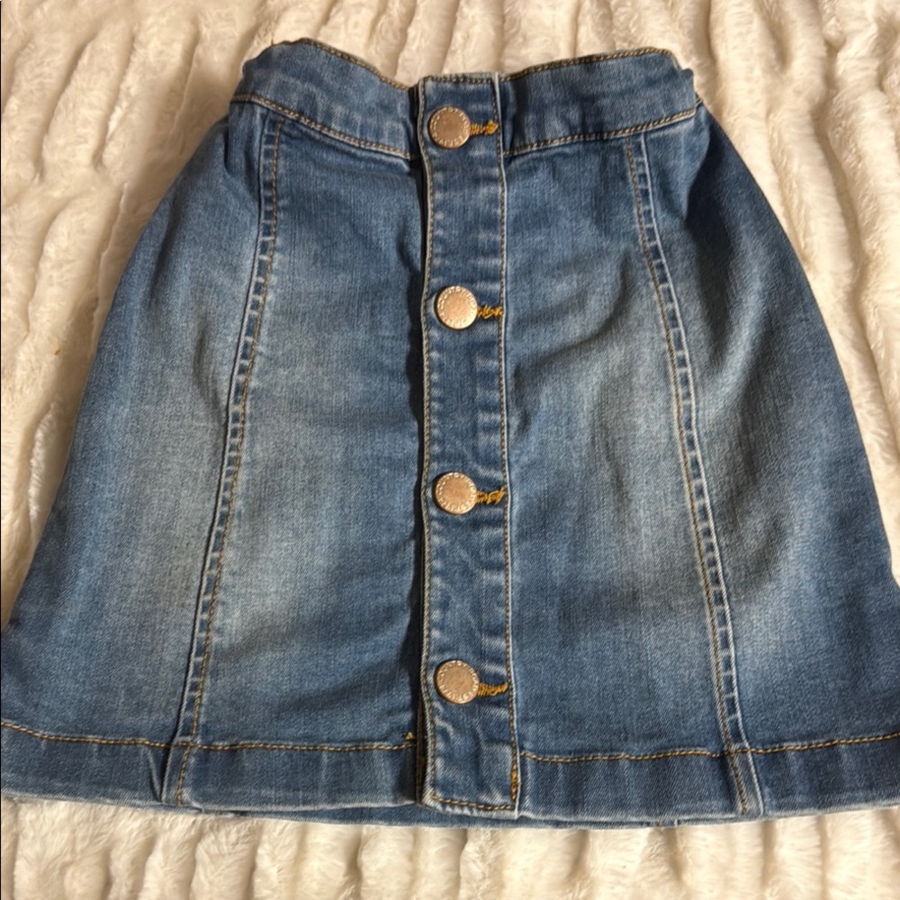 Country road Denim Button-Front Skirt